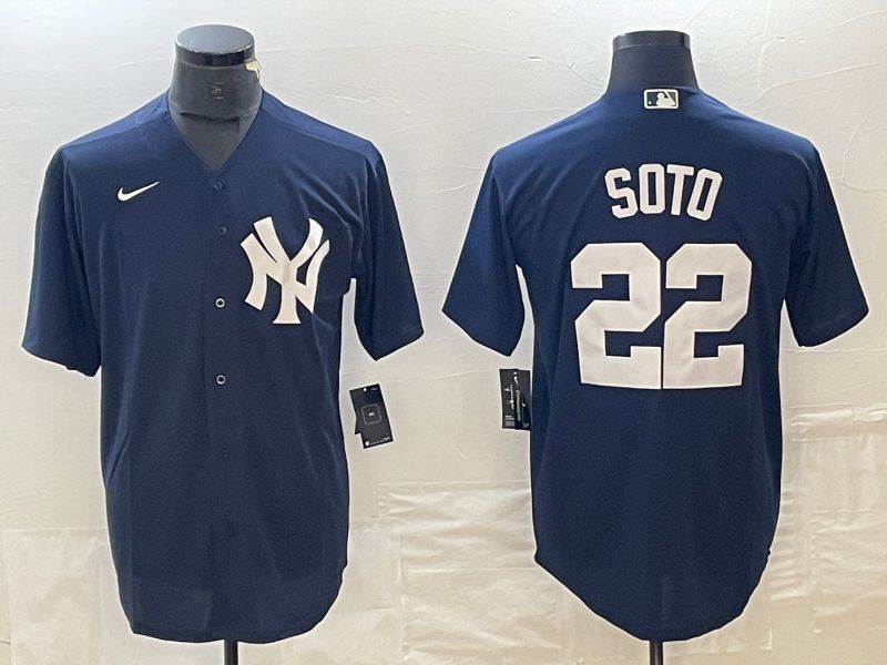 Men New York Yankees #22 Soto Blue Nike Game MLB Jersey style 2